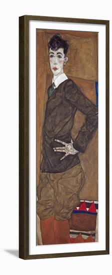 Portrait of Erich Lederer, 1912-13-Egon Schiele-Framed Premium Giclee Print