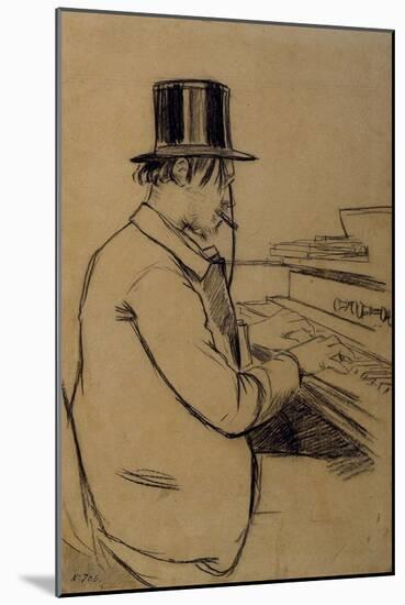 Portrait of Erik Satie (1866-192), Playing the Harmonium-Santiago Rusiñol-Mounted Giclee Print