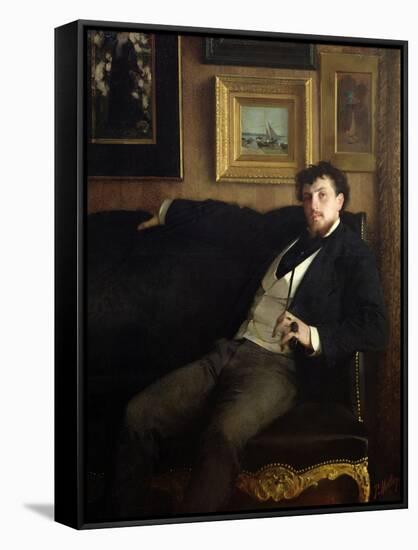 Portrait of Ernest Duez (1843-96) 1876-Paul Mathey-Framed Stretched Canvas