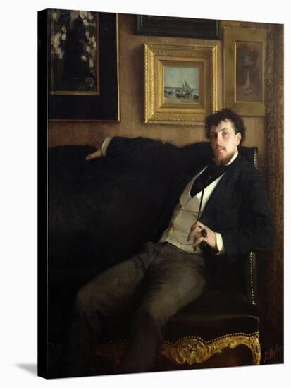 Portrait of Ernest Duez (1843-96) 1876-Paul Mathey-Stretched Canvas