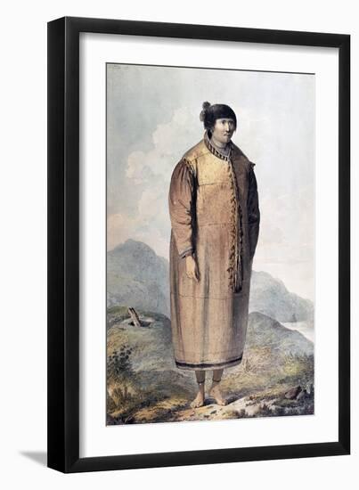 Portrait of Eskimo Woman, Engraving from Description of Captain James Cook's Last Voyage-null-Framed Giclee Print