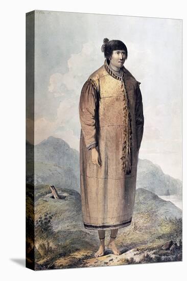 Portrait of Eskimo Woman, Engraving from Description of Captain James Cook's Last Voyage-null-Stretched Canvas