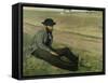 Portrait of Eugene Manet-Edgar Degas-Framed Stretched Canvas