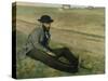 Portrait of Eugene Manet-Edgar Degas-Stretched Canvas