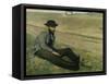 Portrait of Eugene Manet-Edgar Degas-Framed Stretched Canvas