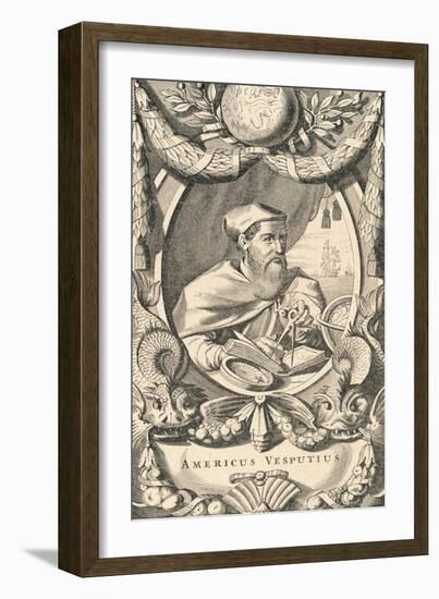 Portrait of Explorer Amerigo Vespucci-null-Framed Giclee Print