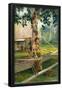Portrait of Faase, the Taupo, or Official Virgin, of Fagaloa Bay, and Her Duenna, Samoa.-John La Farge-Framed Poster