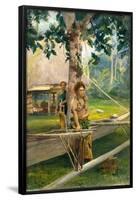 Portrait of Faase, the Taupo, or Official Virgin, of Fagaloa Bay, and Her Duenna, Samoa.-John La Farge-Framed Poster