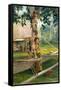 Portrait of Faase, the Taupo, or Official Virgin, of Fagaloa Bay, and Her Duenna, Samoa.-John La Farge-Framed Stretched Canvas
