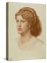 Portrait of Fanny Cornforth, Head and Shoulders, 1874 (Coloured Chalk on Paper)-Dante Gabriel Charles Rossetti-Stretched Canvas