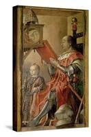 Portrait of Federigo Da Montefeltro, Duke of Urbino and His Son Guidobaldo-Pedro Berruguete-Stretched Canvas