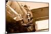 Portrait of Female Pilot  with Plane Propeller. Retro Photos.-Aleksandar Todorovic-Mounted Art Print