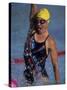 Portrait of Female Swimmer-null-Stretched Canvas