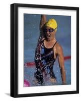 Portrait of Female Swimmer-null-Framed Photographic Print