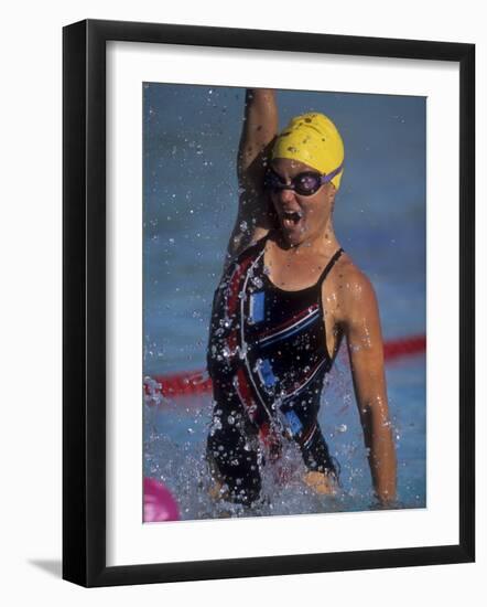 Portrait of Female Swimmer-null-Framed Photographic Print