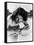 Portrait of Female Tennis Player at the Net-null-Framed Stretched Canvas