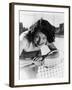 Portrait of Female Tennis Player at the Net-null-Framed Photo