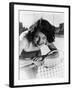 Portrait of Female Tennis Player at the Net-null-Framed Photo