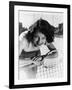 Portrait of Female Tennis Player at the Net-null-Framed Photo