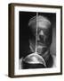 Portrait of Fencer Wearing Sabre Mask-Andreas Feininger-Framed Photographic Print