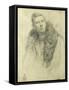Portrait of Feodor Chaliapin, 1888 (Pencil on Paper)-Ilya Efimovich Repin-Framed Stretched Canvas