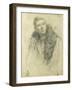 Portrait of Feodor Chaliapin, 1888 (Pencil on Paper)-Ilya Efimovich Repin-Framed Giclee Print