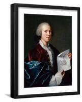 Portrait of Ferdinand Berthoud Holding a Parchment-Joseph Siffred Duplessis-Framed Giclee Print