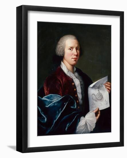 Portrait of Ferdinand Berthoud Holding a Parchment-Joseph Siffred Duplessis-Framed Giclee Print