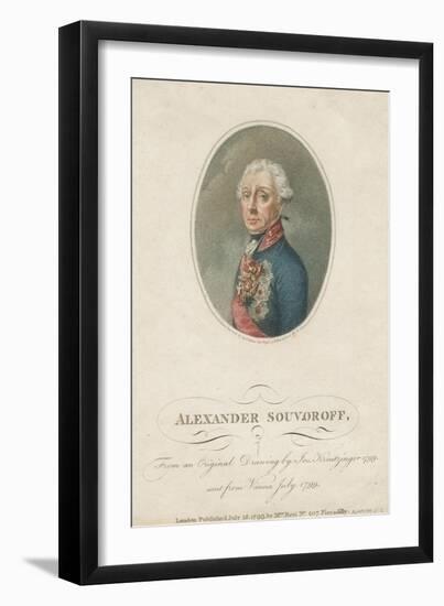 Portrait of Field Marshal Generalissimo Prince Alexander Suvorov, 1799-Josef Kreuzinger-Framed Giclee Print