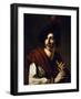 Portrait of Flute Player-Nicolas Tournier-Framed Giclee Print