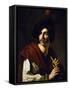 Portrait of Flute Player-Nicolas Tournier-Framed Stretched Canvas