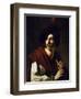 Portrait of Flute Player-Nicolas Tournier-Framed Giclee Print