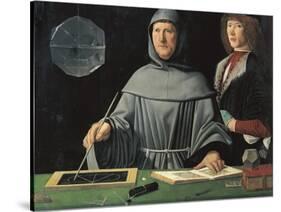 Portrait of Fra Luca Pacioli with a Pupil-Jacopo de'Barbari-Stretched Canvas