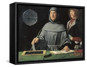 Portrait of Fra Luca Pacioli with a Pupil-Jacopo de'Barbari-Framed Stretched Canvas