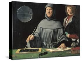 Portrait of Fra Luca Pacioli with a Pupil-Jacopo de'Barbari-Stretched Canvas