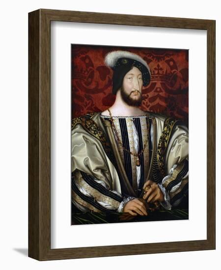 Portrait of Francis I (1494-154), King of France, Duke of Brittany, Count of Provence, Ca 1530-Jean Clouet-Framed Giclee Print