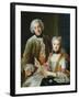 Portrait of Francois De Jullienne Standing Beside His Wife, Seated, C.1743-Antoine Coypel-Framed Giclee Print