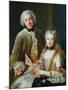 Portrait of Francois De Jullienne Standing Beside His Wife, Seated, C.1743-Antoine Coypel-Mounted Giclee Print