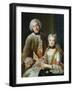 Portrait of Francois De Jullienne Standing Beside His Wife, Seated, C.1743-Antoine Coypel-Framed Giclee Print