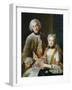 Portrait of Francois De Jullienne Standing Beside His Wife, Seated, C.1743-Antoine Coypel-Framed Giclee Print