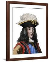 Portrait of Francois Henri de Montmorency Bouteville, called Marechal de Luxembourg-French School-Framed Giclee Print