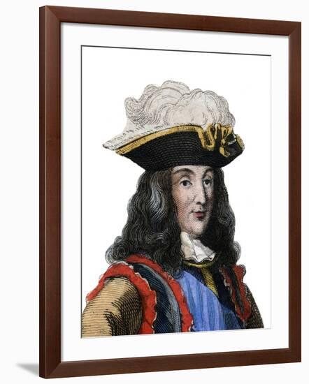 Portrait of Francois Henri de Montmorency Bouteville, called Marechal de Luxembourg-French School-Framed Giclee Print