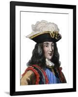 Portrait of Francois Henri de Montmorency Bouteville, called Marechal de Luxembourg-French School-Framed Giclee Print