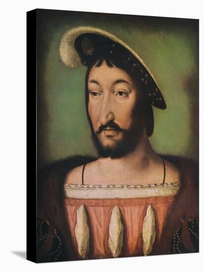 'Portrait of Francois I of France', c16th century-Jean Clouet-Stretched Canvas
