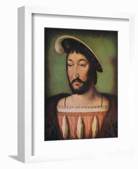 'Portrait of Francois I of France', c16th century-Jean Clouet-Framed Giclee Print