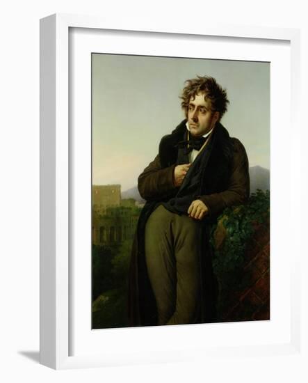 Portrait of Francois Rene (1768-1848) Vicomte De Chateaubriand, 1811-Anne-Louis Girodet de Roussy-Trioson-Framed Giclee Print