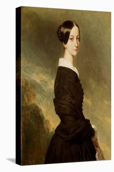 Portrait of Francoise Caroline De Bourbon Bragance, Princess of Joinville (1824-1898) Painting by X-Franz Xaver Winterhalter-Stretched Canvas