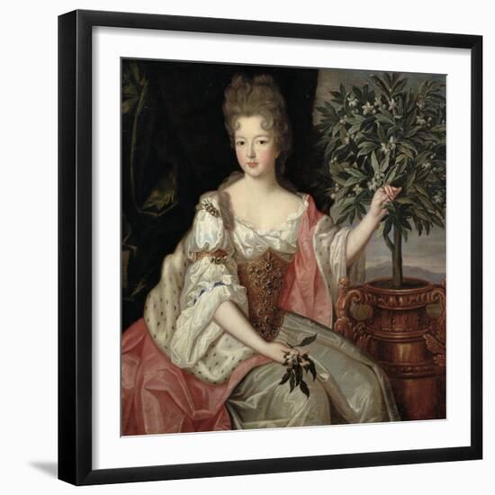 Portrait of Francoise Marie De Bourbon (1677-1749) Duchess of Orleans (Mademoiselle De Blois)-Pierre Gobert-Framed Giclee Print