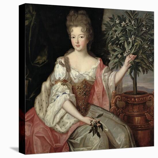 Portrait of Francoise Marie De Bourbon (1677-1749) Duchess of Orleans (Mademoiselle De Blois)-Pierre Gobert-Stretched Canvas