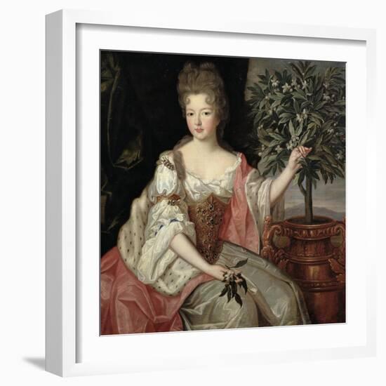 Portrait of Francoise Marie De Bourbon (1677-1749) Duchess of Orleans (Mademoiselle De Blois)-Pierre Gobert-Framed Giclee Print